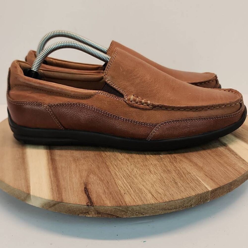Vionic Men's Brown Leather Slip On Loafers Shoes Comfortable 8.5M